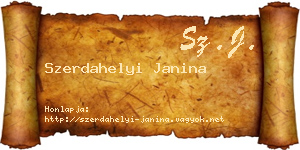 Szerdahelyi Janina névjegykártya